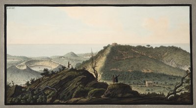 Uitzicht vanaf de top van Monte Gauro of Barbaro in zijn krater, Plaat XXVIII, uit 